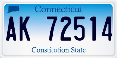 CT license plate AK72514