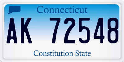 CT license plate AK72548