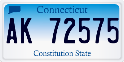 CT license plate AK72575