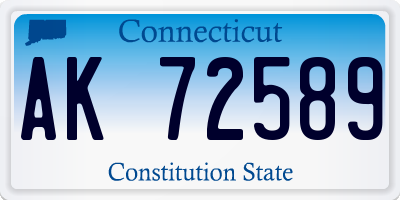 CT license plate AK72589