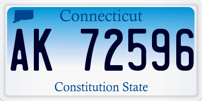 CT license plate AK72596