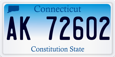 CT license plate AK72602