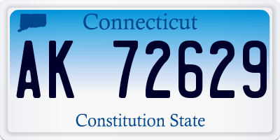 CT license plate AK72629