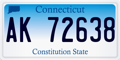 CT license plate AK72638