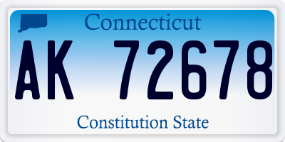CT license plate AK72678