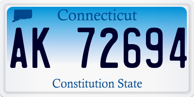 CT license plate AK72694