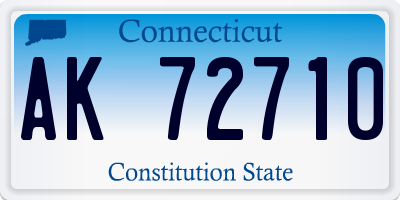 CT license plate AK72710