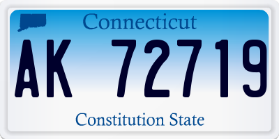 CT license plate AK72719
