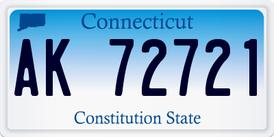 CT license plate AK72721