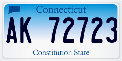 CT license plate AK72723