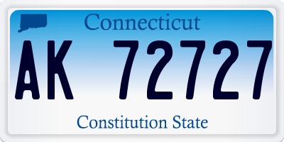 CT license plate AK72727