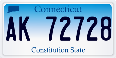 CT license plate AK72728