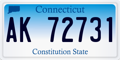 CT license plate AK72731
