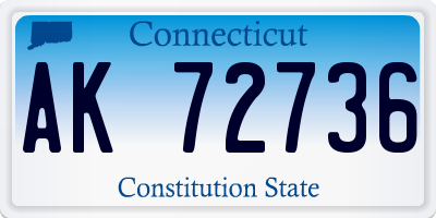 CT license plate AK72736