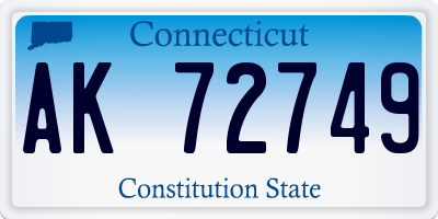 CT license plate AK72749