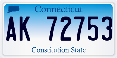 CT license plate AK72753