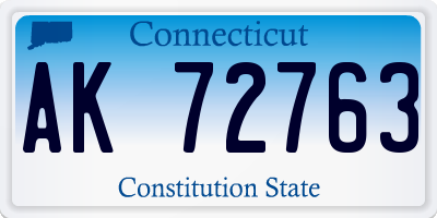 CT license plate AK72763