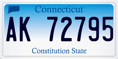 CT license plate AK72795