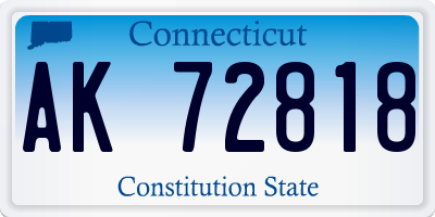 CT license plate AK72818