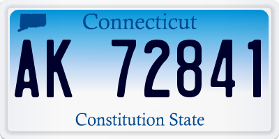 CT license plate AK72841