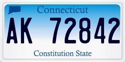 CT license plate AK72842