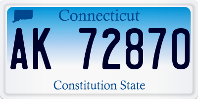 CT license plate AK72870