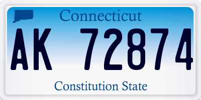 CT license plate AK72874
