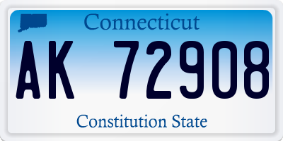 CT license plate AK72908