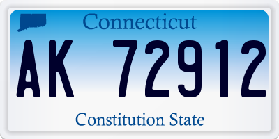 CT license plate AK72912