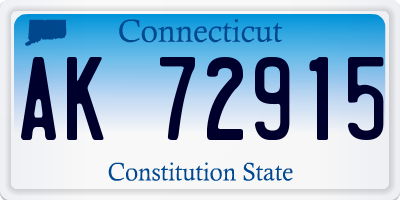 CT license plate AK72915