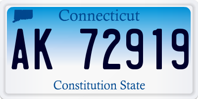 CT license plate AK72919