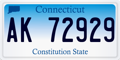 CT license plate AK72929