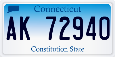 CT license plate AK72940