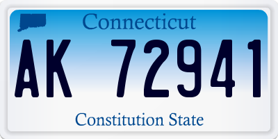 CT license plate AK72941