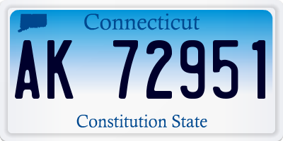 CT license plate AK72951