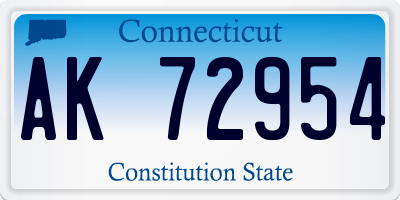 CT license plate AK72954