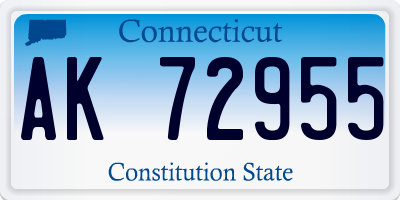 CT license plate AK72955