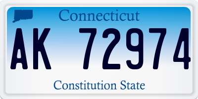 CT license plate AK72974