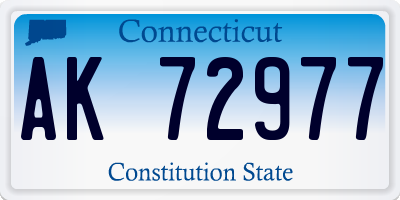CT license plate AK72977