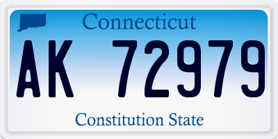CT license plate AK72979