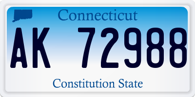 CT license plate AK72988