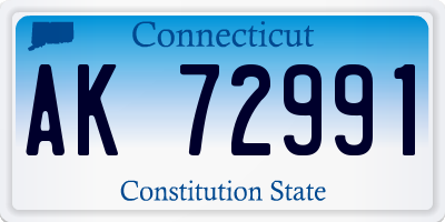 CT license plate AK72991