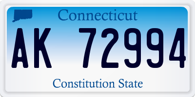 CT license plate AK72994