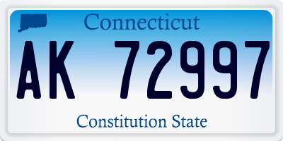 CT license plate AK72997