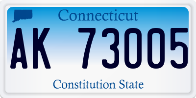 CT license plate AK73005