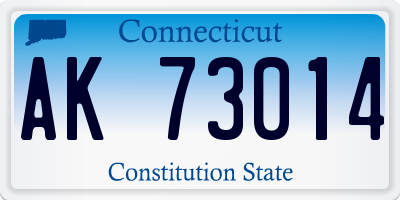 CT license plate AK73014