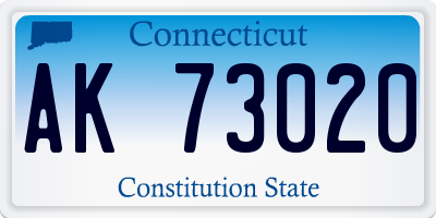 CT license plate AK73020
