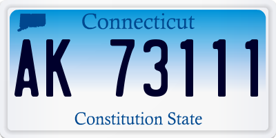 CT license plate AK73111