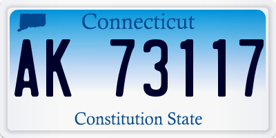 CT license plate AK73117
