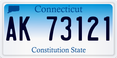 CT license plate AK73121